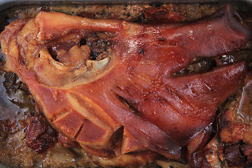 Image showing roasted pig head 