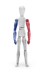 Image showing Wood figure mannequin with flag bodypaint - France