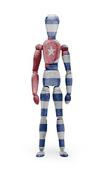 Image showing Wood figure mannequin with flag bodypaint - Cuba