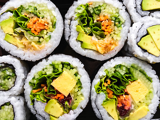 Image showing Close-up of vegetarian sushi