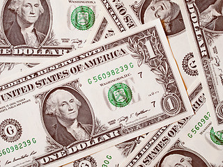 Image showing Retro look Dollar notes 1 Dollar