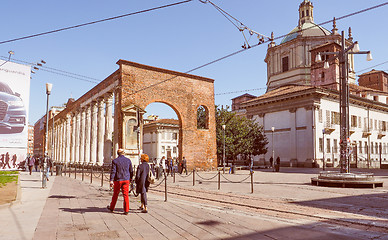 Image showing Retro look Colonne di San Lorenzo Milan