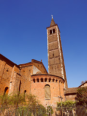 Image showing Retro look Sant Eustorgio church Milan