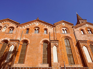 Image showing Retro look Sant Eustorgio church Milan