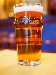 Image showing Retro look Pint of British ale beer