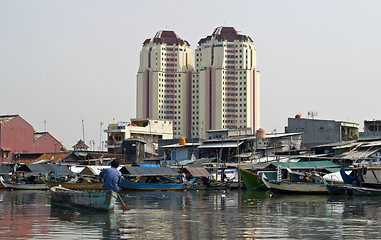 Image showing Jakarta harbor Old canal, Indonesia