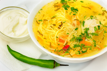 Image showing Zama, romanian and moldavian chicken soup