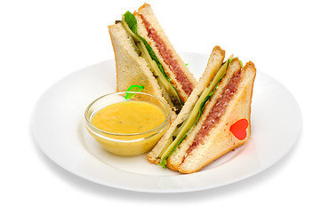 Image showing Club sandwiches