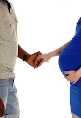 Image showing Half pregnant woman with man.