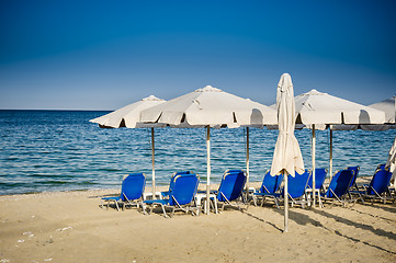 Image showing Beach umbrellas