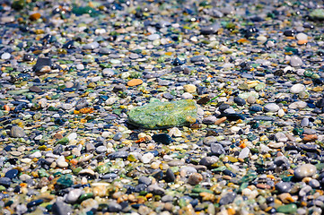 Image showing Sea pebbles ath th beach
