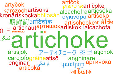 Image showing Artichoke multilanguage wordcloud background concept