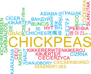Image showing Chickpeas multilanguage wordcloud background concept