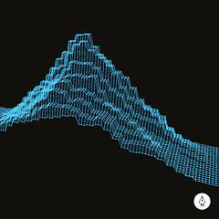 Image showing Abstract landscape background. Cyberspace grid. 