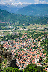 Image showing Kalambaka town view from Meteora rocks, Greece