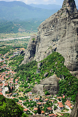 Image showing Kalambaka town view from Meteora rocks, Greece