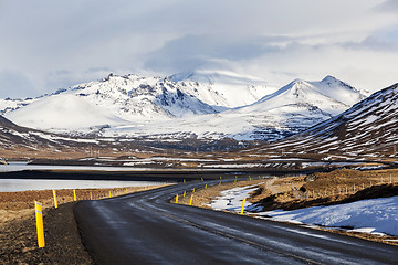 Image showing Impressive snowy volcano landscape in Iceland