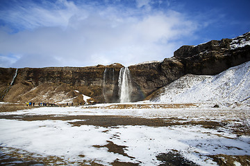 Image showing Waterfall Seljalandsfoss in Iceland