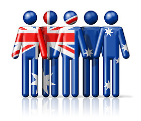 Image showing Flag of Australia on stick figure