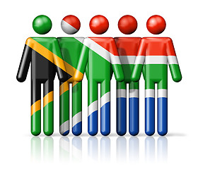 Image showing Flag of South Africa on stick figure