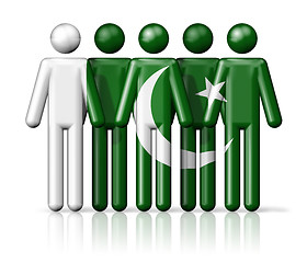 Image showing Flag of Pakistan on stick figure