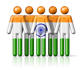 Image showing Flag of India on stick figure