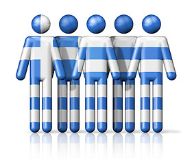 Image showing Flag of Greece on stick figure