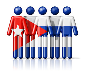 Image showing Flag of Cuba on stick figure 