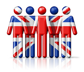 Image showing Flag of United Kingdom, UK on stick figure