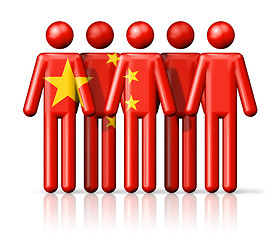 Image showing Flag of China on stick figure