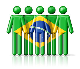 Image showing Flag of Brazil on stick figure
