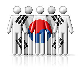 Image showing Flag of South Korea on stick figure