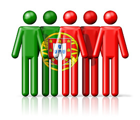 Image showing Flag of Portugal on stick figure