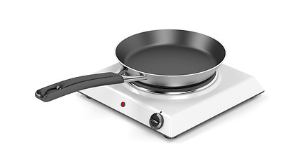 Image showing Hot plate and frying pan