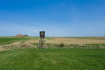 Image showing Wooden Hunters High Seat, hunting tower