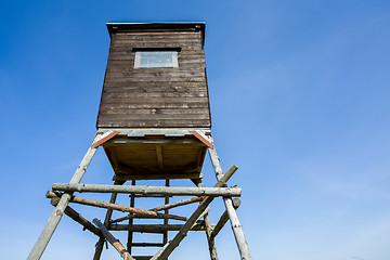 Image showing Wooden Hunters High Seat, hunting tower