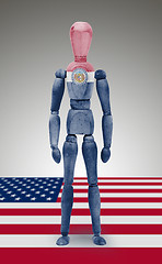 Image showing Wood figure mannequin with US state flag bodypaint - Missouri