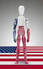 Image showing Wood figure mannequin with US state flag bodypaint - Texas