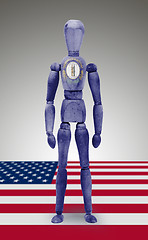 Image showing Wood figure mannequin with US state flag bodypaint - Kentucky