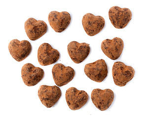 Image showing Chocolates truffles in bulk for Valentine\'s Day.