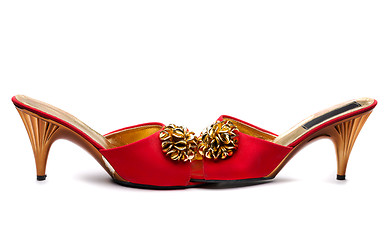 Image showing Pair red female shoe