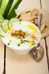 Image showing Arab middle east goat yogurt and cucumber salad 