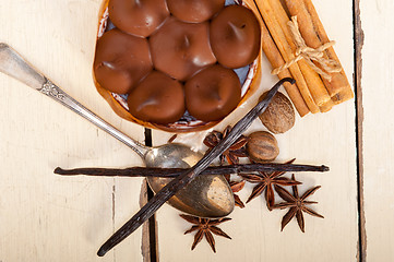 Image showing chocolate vanilla and spices cream cake dessert