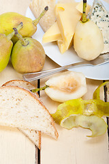 Image showing fresh pears and cheese