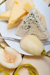 Image showing fresh pears and cheese