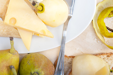 Image showing fresh pears and cheese