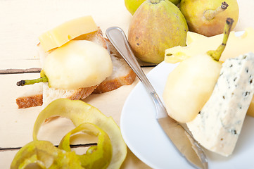 Image showing cheese and pears