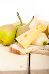 Image showing fresh pears and cheese