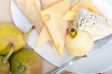 Image showing fresh pears and cheese