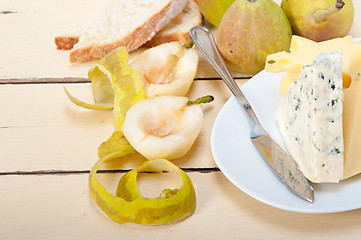 Image showing fresh pears and cheese